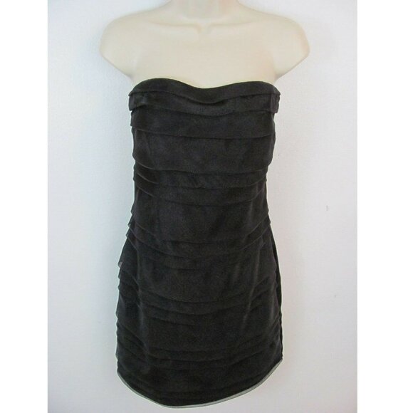 Twenty One Women's Party Dress Size S Black Strapless Ruffle Front Zip Back EUC - Picture 1 of 6